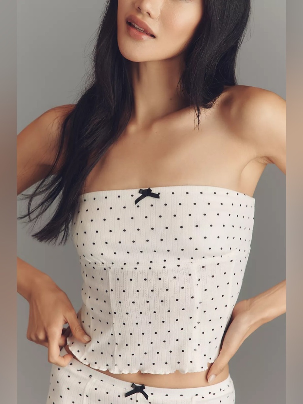 Anthropologie LyreBird Pointelle Strapless Tube Top